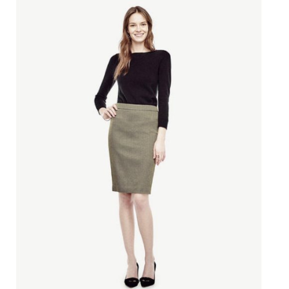 NWT Ann Taylor gold black shimmer pencil skirt 12 - Picture 1 of 7